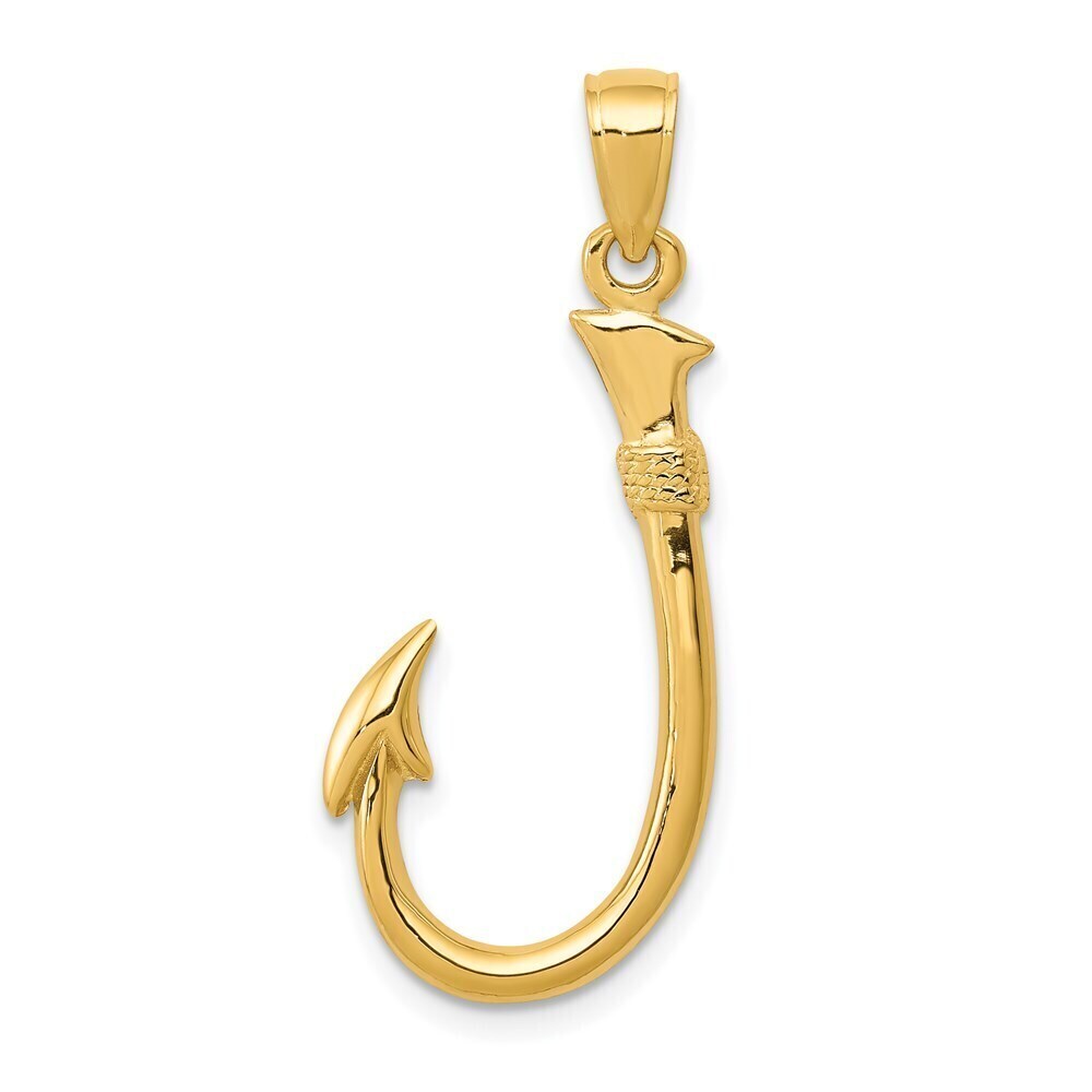 Kazi Luxury 14k 3-D Fishing Hook Pendant